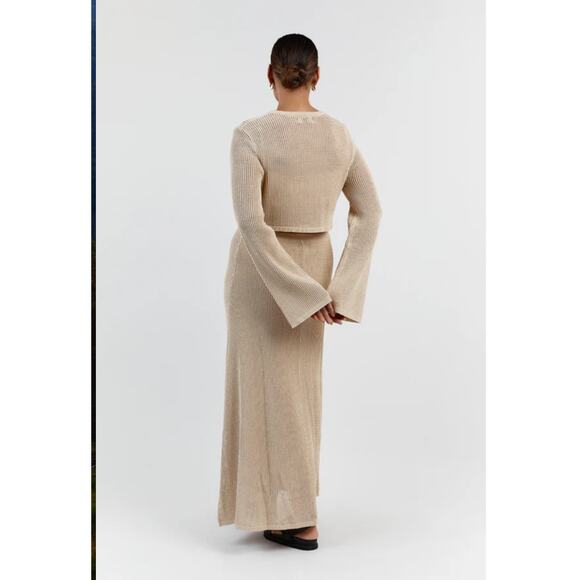 DISSH Ophelia Stone Long Bell Sleeve Crop Knit Top - Size Small - Picture 5 of 16